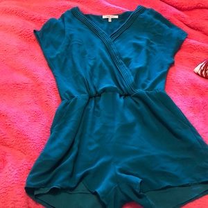 Teal pleated romper